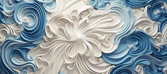 Fotobehang floral wave motif pattern, flower 6 © Nindya