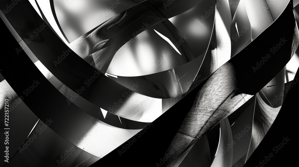 Aufkleber abstraction in black and white tones with play of light and shadow. ai generative.