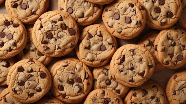 Chocolate chip cookies background