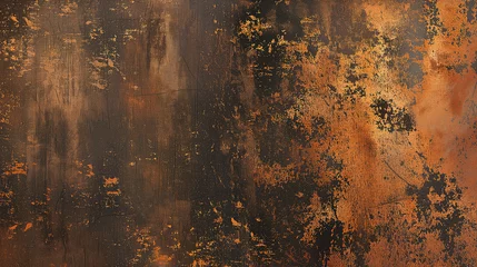 Foto op Plexiglas rusty metal background, copper black texture wallpaper,  old, vintage, grunge background © INTAN