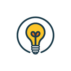 orange light bulb technology logo vector illustration template design