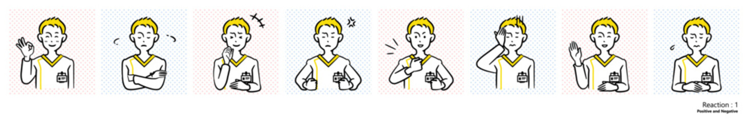 人物イラスト｜看護師（リアクション）