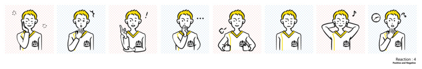 人物イラスト｜看護師（リアクション）