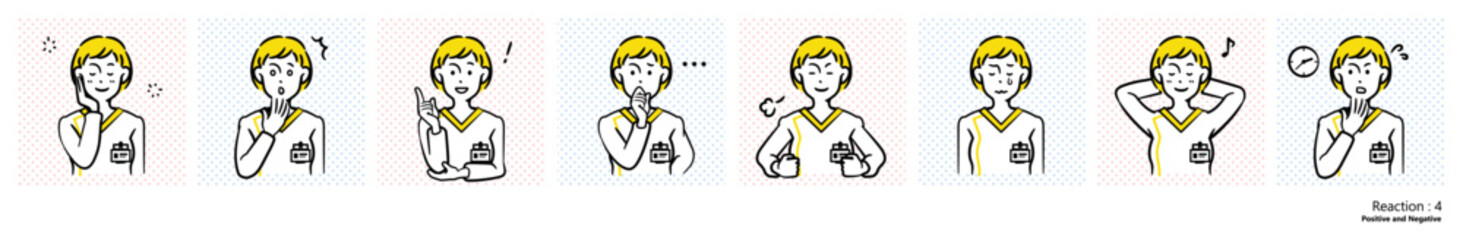人物イラスト｜看護師（リアクション）