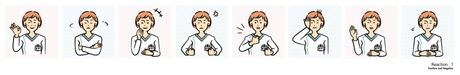 人物イラスト｜看護師（リアクション）