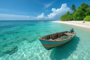 Foto auf Acrylglas boat on the sea. travel catalogue photography of madagascar, Zanzibar  © Denis