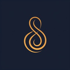 Obraz premium single line trendy minimalist elegant ornament logo sign with fine lines for conspicuous flat modern logotype design