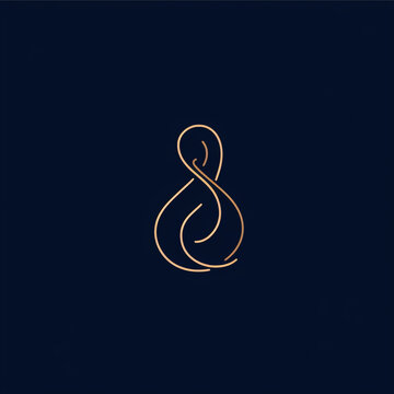 single line trendy minimalist elegant ornament logo sign with fine lines for conspicuous flat modern logotype design