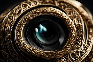 A close-up shot capturing the fine details of a classic gold ring, the high-definition camera showcasing its timeless beauty in impressive