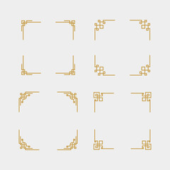 Chinese Frame Set. Geometric Oriental frame set. - obrazy, fototapety, plakaty