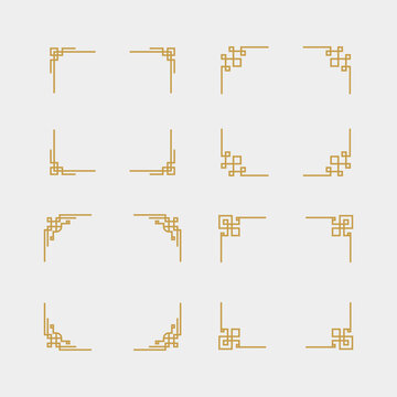 Chinese Frame Set. Geometric Oriental frame set.
