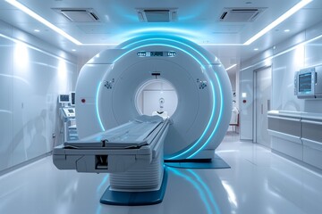 MRI machine in clean room of hospital, Magnetic resonance imaging.