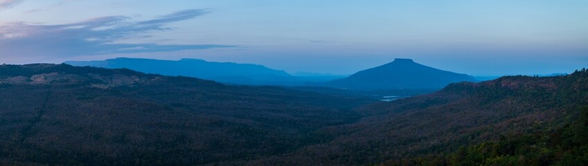 Panoramic beautiful mountains in deep forest at Thailand.