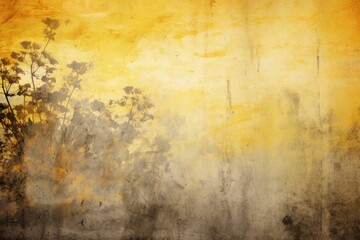 mustard abstract floral background with natural grunge textures