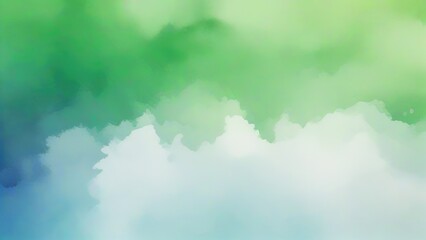 blue green and white watercolor background with abstract cloudy sky concept with color splash design and fringe bleed stains and blobs