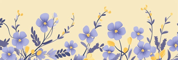Mustard vector illustration cute aesthetic old periwinkle paper with cute periwinkle