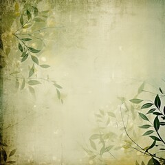 olive abstract floral background with natural grunge textures