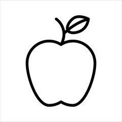 Apple icon vector. Apple fruit symbol illustration. Flat design style on white background.