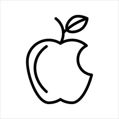 Apple icon vector. Apple fruit symbol illustration. Flat design style on white background.