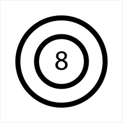 billiards ball icon. vector illustration