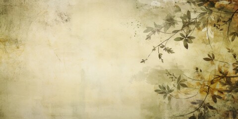 olive abstract floral background with natural grunge textures
