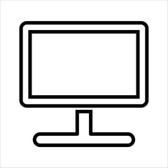 led television icon vector flat line illustration