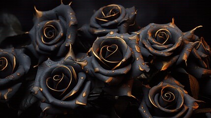 black rose with a hint of gold