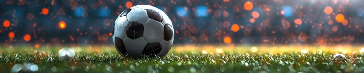 Fototapeta premium Football on world tournament for banner. champion tournament banner. Generative AI