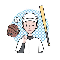 野球部・少年野球・部活を頑張る男子学生（背景あり）