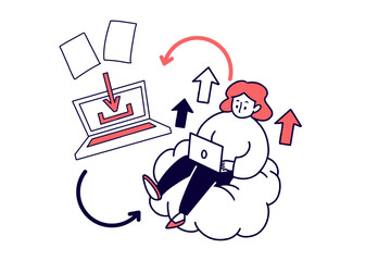 人物 ビジネスおしゃれイラスト素材	