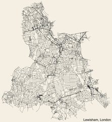Street roads map of the BOROUGH OF LEWISHAM, LONDON