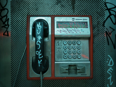 An old payphone in Belgrade, Serbia