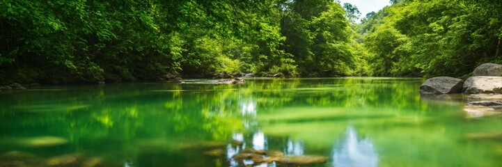 Obraz premium reflection of trees in water