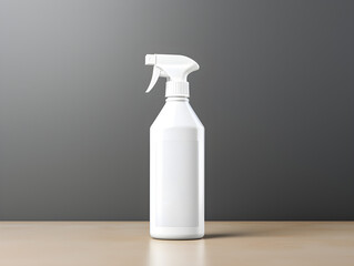 Mockup of a white plastic spray bottle