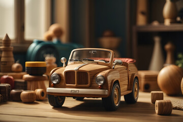 Concept photo shoot of wooden toys - Powered by Adobe