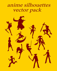 Vector asset silhouette anime manga vector design graphic character illustration