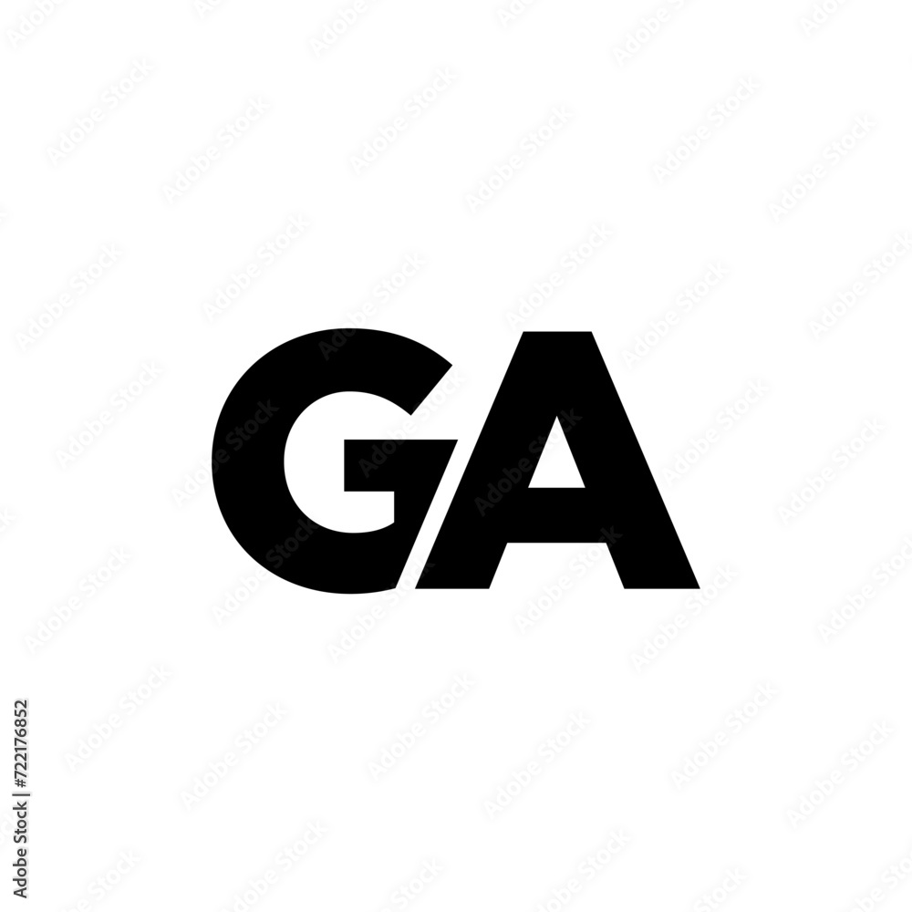 Poster letter g and a, ga logo design template. minimal monogram initial based logotype.
