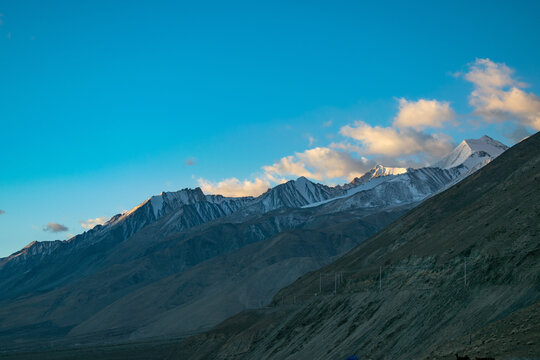 mountains in the snow