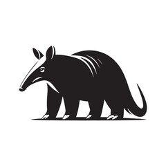 Shadowed Beauty: Aardvark Silhouette Series Capturing the Intriguing Presence of Wildlife - Aardvark Illustration - Aardvark Vector
