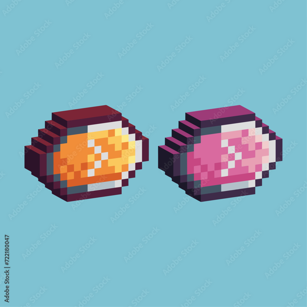 Fototapete isometric pixel art 3d of next button icon for items asset. next button icon on pixelated style.8bit