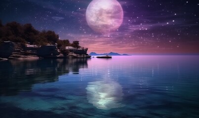 Fantasy romantic moon, abstract magic background
