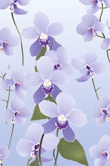 Periwinkle vector illustration cute aesthetic old orchid paper with cute orchid flowers