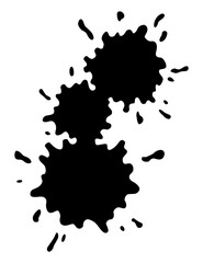 Paint blot icon. Splash for design use. Colorful grunge shape. Dirty stain or silhouette. Black ink splash