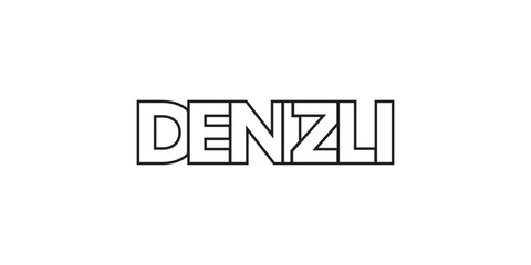 Fototapeta premium Denizli in the Turkey emblem. The design features a geometric style, vector illustration with bold typography in a modern font. The graphic slogan lettering.