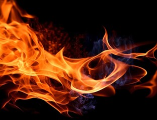 Beautiful flame on black background