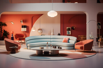 modern living room interior with sofa
