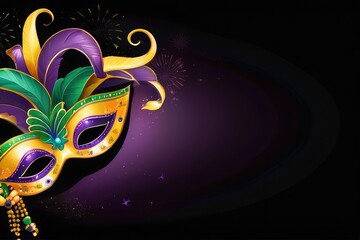 carnival mask on black background