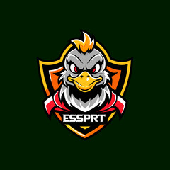 e sport duck mascot logo