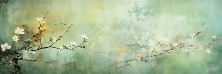 pistachio abstract floral background with natural grunge textures - obrazy, fototapety, plakaty