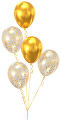 Gold and transparent party balloons
